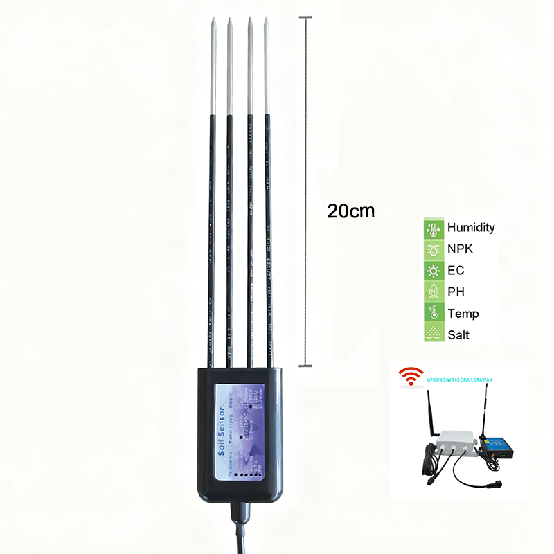Soil Moisture Sensor - 高精度RS485 20cm深度ハンドヘルド土壌水分温度EC塩分NPK PH 8 in 1センサー