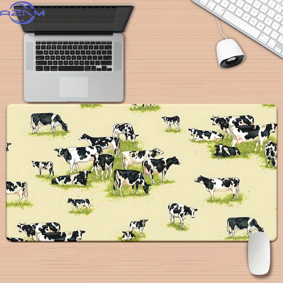 Cow Mat Rubber - XXLサイズの牛柄デスクマット - PCゲーマー向け高精細プリントラバーマウスパッド、多用途コンピューターデスクマット