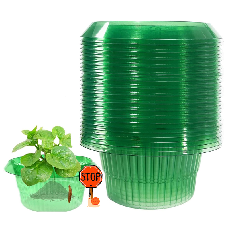 Vegetable Transplanter - 5-25 個植物ナメクジ保護リンググリーンプランターフラワーポットカタツムリ野菜カバー再利用可能な害虫駆除トラッパーガーデンツール