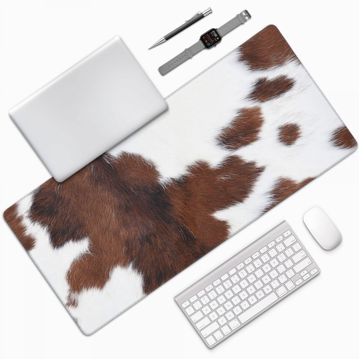 大型マウスパッド牛皮パターンゲーマーPCラップトップマットキ - Cow Mat Rubber のレビューと価格