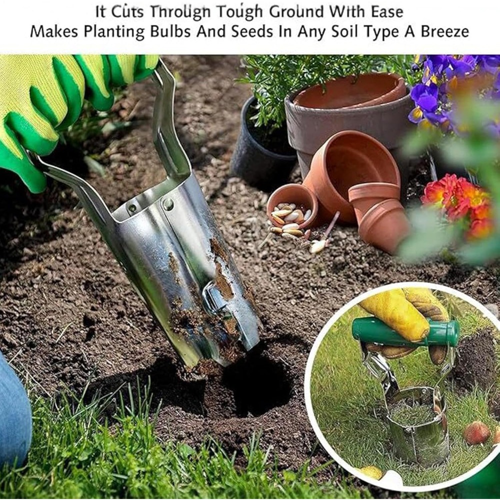 菜園苗移植機ステンレス鋼土壌穴あけ器ディバーツールポッティン - Vegetable Transplanter のレビューと価格