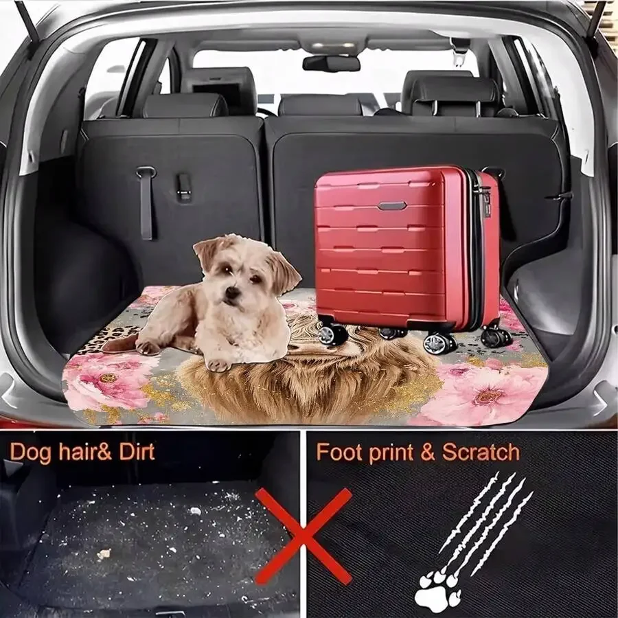 1ピース、スコットランドの高地牛と花柄スタイルの車のトランク - Cow Mat Rubber のレビューと価格