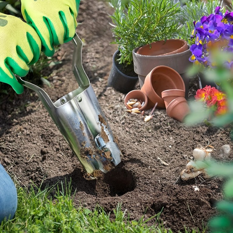 1-5 個ハンドル苗移植機手持ち式ガーデンツール穴掘り花植え - Vegetable Transplanter のレビューと価格