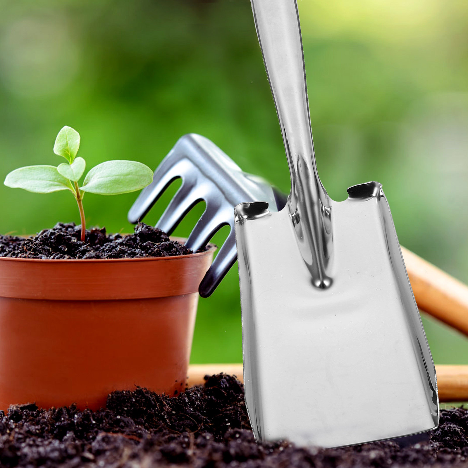 厚みのあるステンレス鋼のシャベル、多機能ガーデンツール、移植 - Vegetable Transplanter のレビューと価格