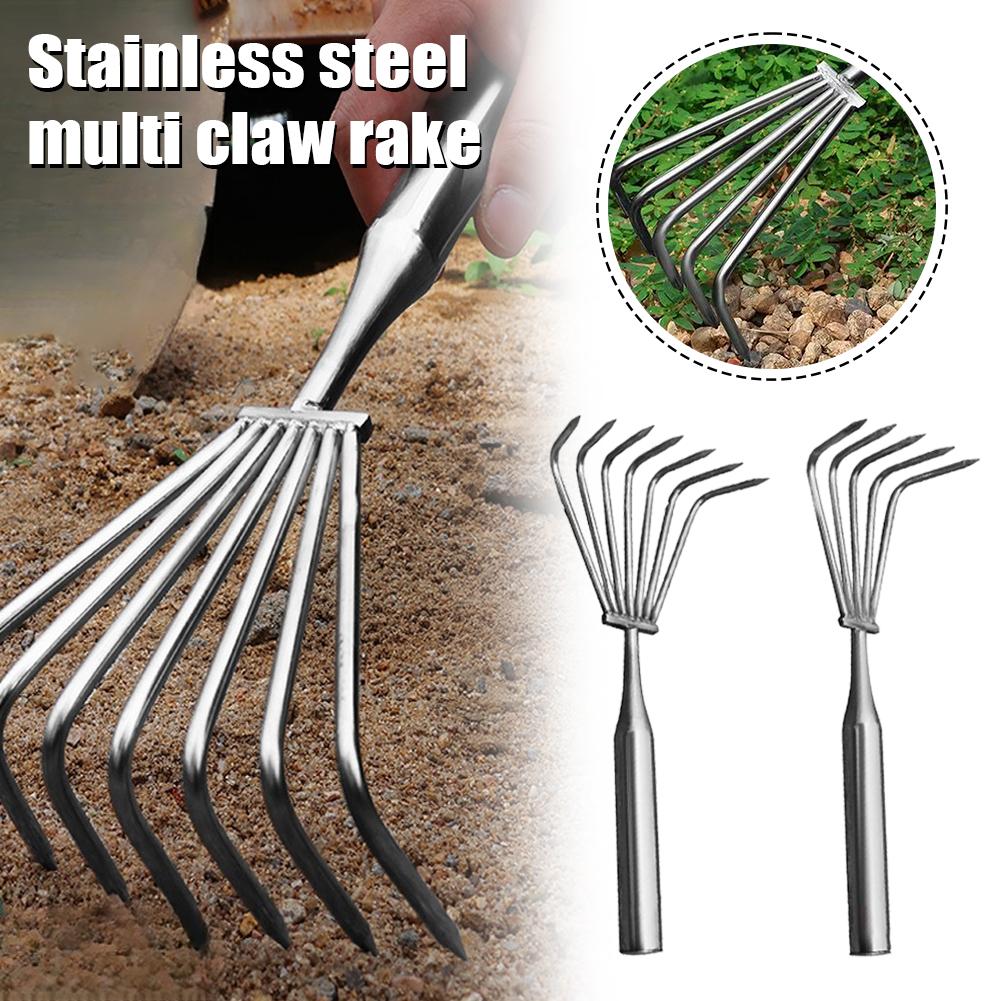 ガーデンステンレス鋼製ハンドレーキ、一体型小型葉っぱレーキ、 - Vegetable Transplanter のレビューと価格