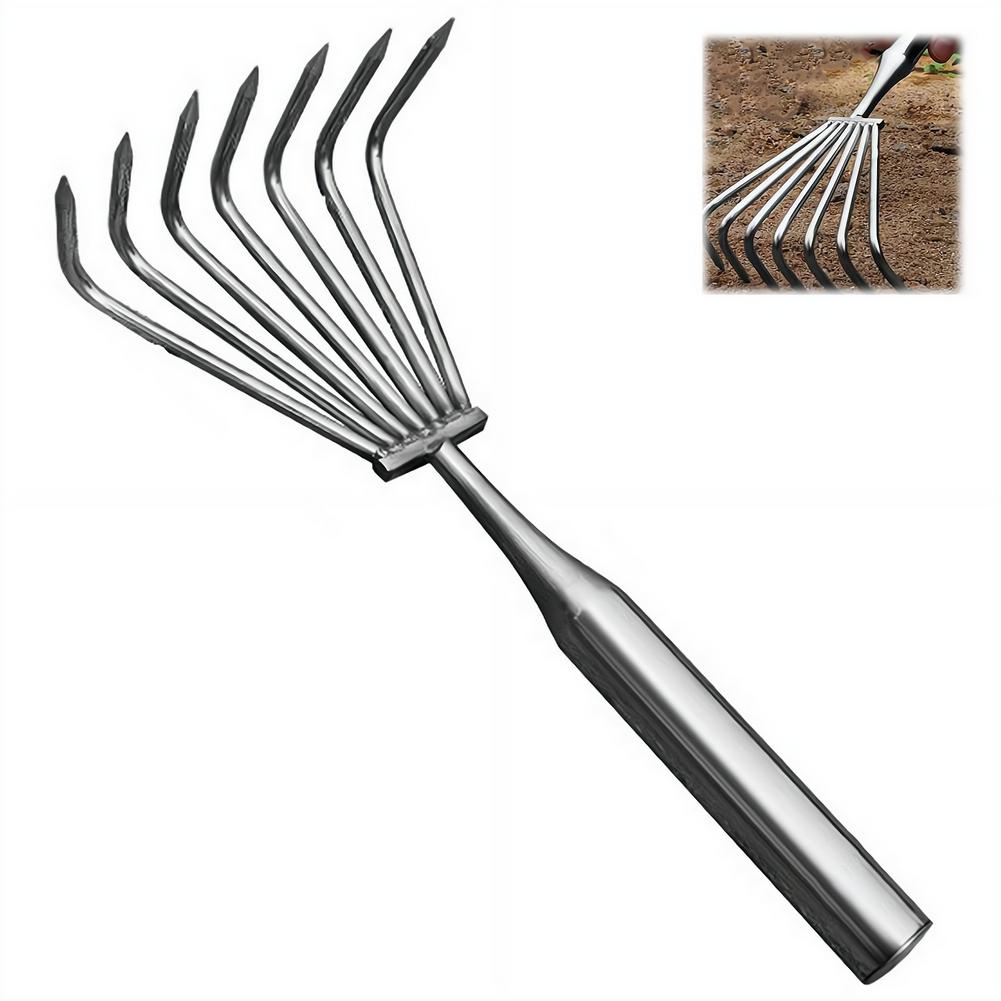 ガーデンステンレス鋼製ハンドレーキ、一体型小型葉っぱレーキ、 - Vegetable Transplanter のレビューと価格