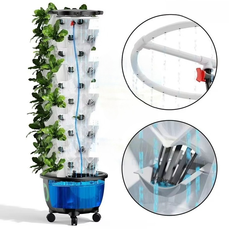 65リットル6層48穴ガーデン垂直農業水耕栽培タワーシステム - Hydroponic Farming Agriculture のレビューと価格